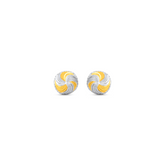 22K Gold Radiance Swirl Dual-Tone Stud Earrings